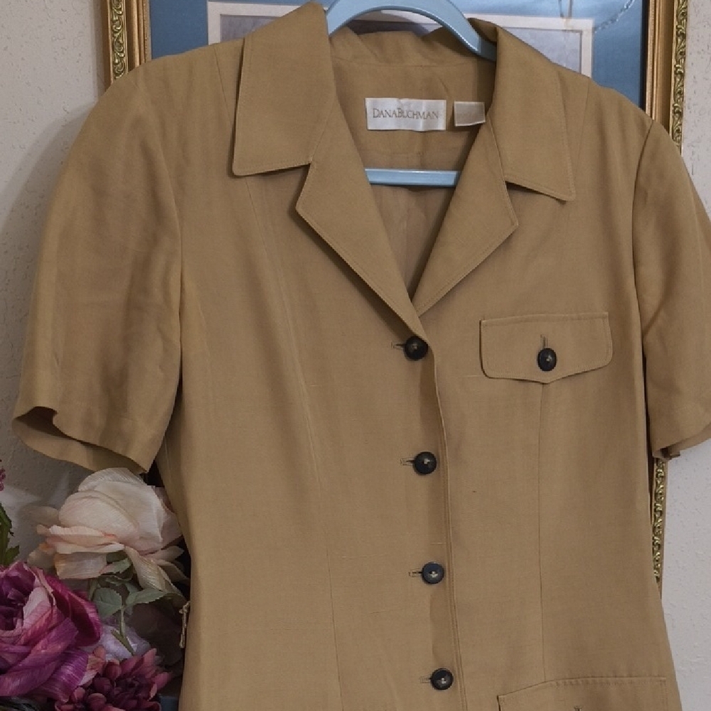 Dana Buchman Beige Short Sleeve Jacket - Picture 2 of 10